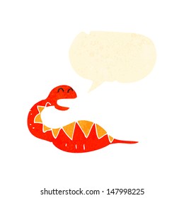 retro cartoon hissing snake