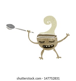 retro cartoon hot bowl of soup