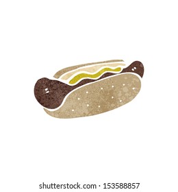 retro cartoon hotdog