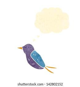 Retro-Cartoon-Kolibris mit Gedankenblase