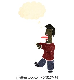 retro cartoon hypnotized man