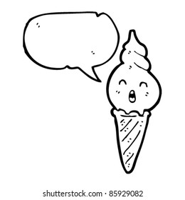 retro cartoon ice cream character