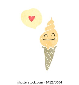 retro cartoon ice cream cone