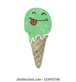 retro cartoon ice cream cone