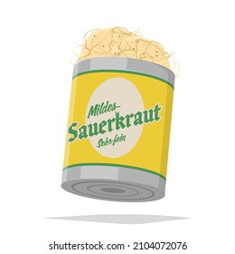 retro cartoon illustration of German Specialty sauerkraut meaning pickled cabbage