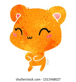 retro cartoon illustration kawaii cute teddy bear