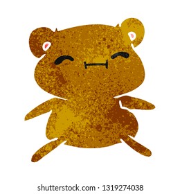 retro cartoon illustration kawaii cute teddy bear