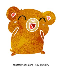 retro cartoon illustration kawaii cute teddy bear