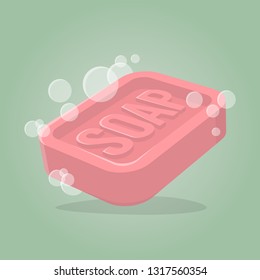 retro cartoon illustration of a soap bar