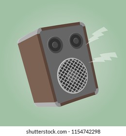 retro cartoon illustration of a speaker