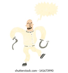 retro cartoon insane man