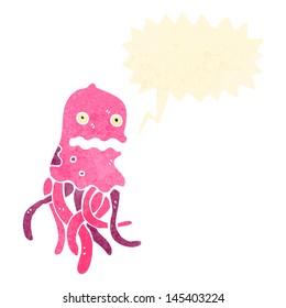 retro cartoon jellyfish