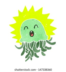 retro cartoon jellyfish
