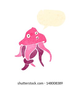 retro cartoon jellyfish