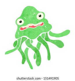 retro cartoon jellyfish
