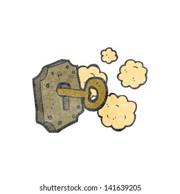 retro cartoon key in lock