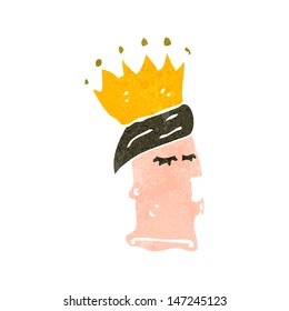 retro cartoon kings head