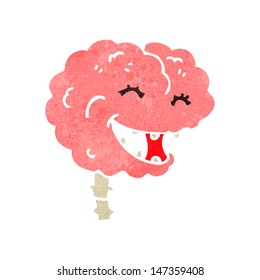 caricatura retro cerebro de risa