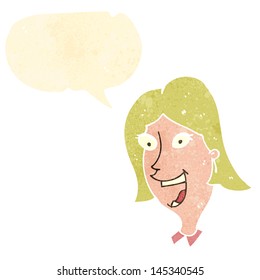 retro cartoon laughing woman