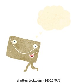 retro cartoon letter delivering itself