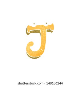 retro cartoon letter j