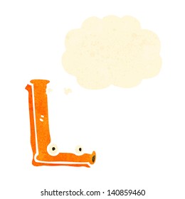 retro cartoon letter l with thought bubble