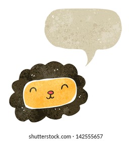 retro cartoon lion with speech bubble