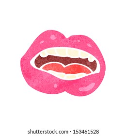 labios de dibujos animados retro 