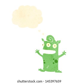 retro cartoon little alien