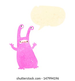 retro cartoon little alien