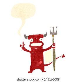 caricatura retro pequeño diablo