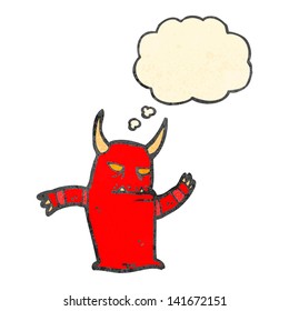 retro cartoon little devil dancing