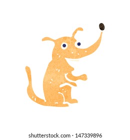 retro cartoon little dog waving