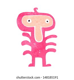 retro cartoon little monster
