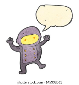 retro cartoon little spaceman