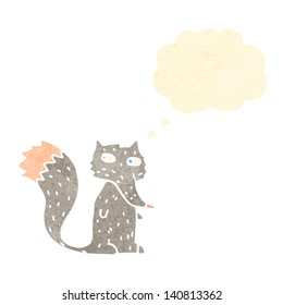 retro cartoon little wolf