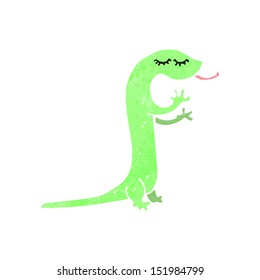retro cartoon lizard