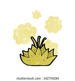 retro cartoon lotus flower