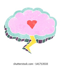 retro cartoon love struck lighting cloud symbol