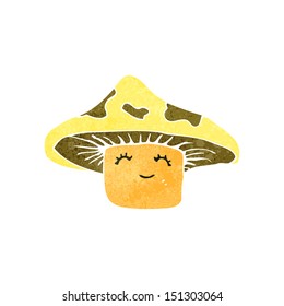 retro cartoon magic mushroom character