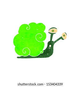 retro cartoon magic snail