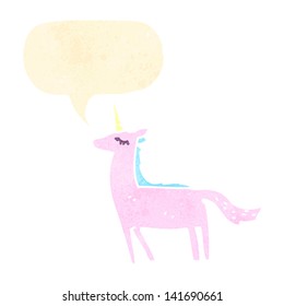 retro cartoon magic unicorn
