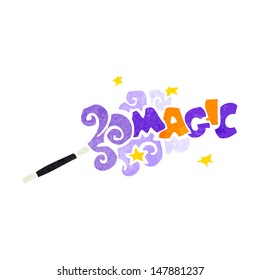 retro cartoon magic wand