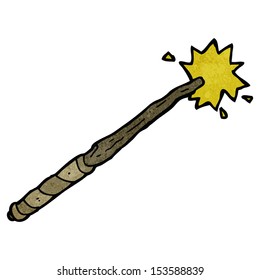retro cartoon magic wand