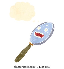 retro cartoon magnifying glass