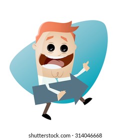 retro cartoon man carrying an arrow