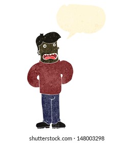 retro cartoon man explaining