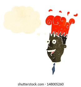 retro cartoon man with exploding head