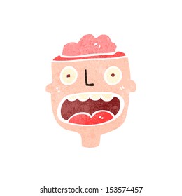 retro cartoon man with exposed brain