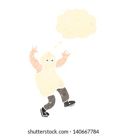 retro cartoon man in ghost costume
